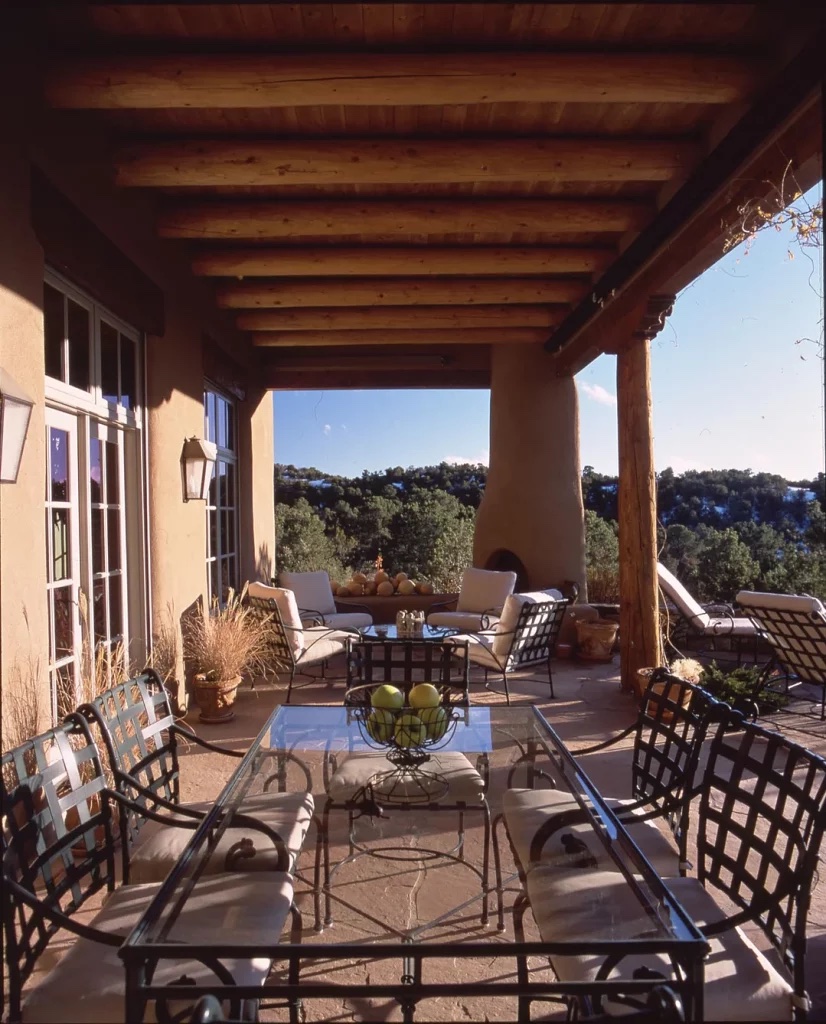 enjoy the outdoors on covered patio overlooking wilderness
